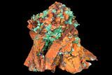 Malachite and Azurite with Limonite Encrusted Quartz - Morocco #132577-2